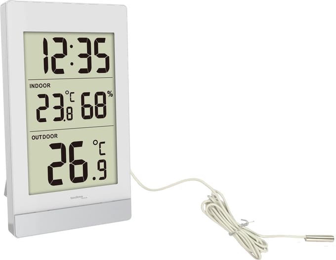 Technoline WS 7039 - Weerstation - Binnen en buiten temperatuur - Binnen luchtvochtigheid - Alarm - Wit