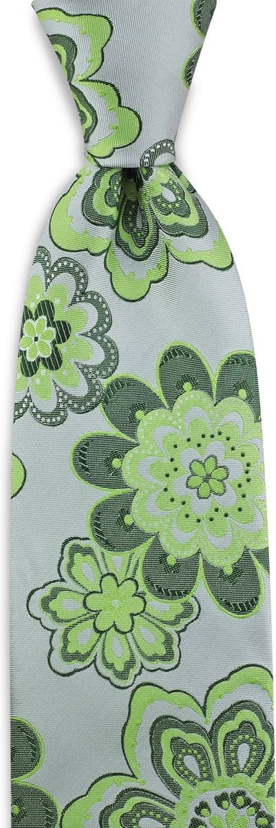 We Love Ties - Stropdassen - Stropdas Flower Circus - groen / grijs