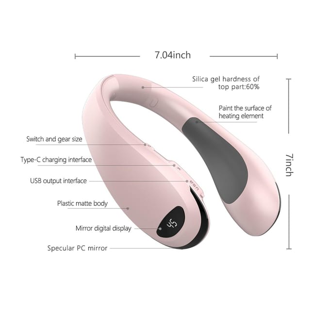 Chauffe-cou électrique chauffe-mains batterie externe rechargeable 8000mAh avec affichage LED de chaleur Portable rose