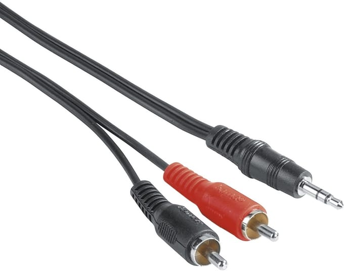 Audiokabel 5m 3,5 mm jackplug - 2 RCA-pluggen