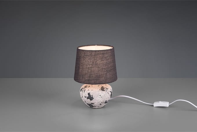 LED Tafellamp - Trion Bae - E14 Fitting - Rond - Mat Grijs - Keramiek