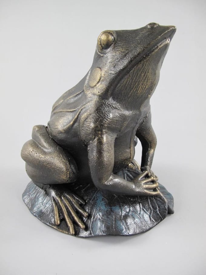 MadDeco - Gietijzeren - beeldje - kikker - groot - formaat
