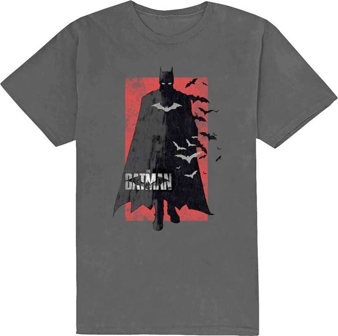 DC Comics Batman - The Batman Distressed Logo Heren T-shirt - S - Grijs