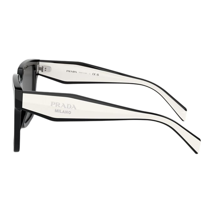 Prada Vierkante Zonnebril Met Logo Dames zonnebril Zwart PR24ZSF1AB5S057 Basic Packaging-Eyeglass Case+Box,57 gray