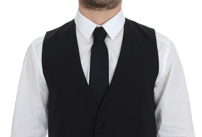 Klassiek Wol Vest Zwart