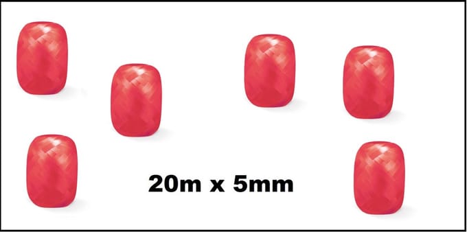 6x Cadeaulint rood 20 meter x 5 mm - Eitje - kado lint verjaardag kerst sinterklaas feest