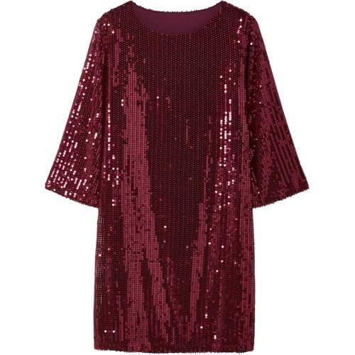 ESMARA Dames jurk met pailletten (Rood, S (36/38))