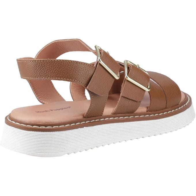 Hush Puppies Cady Leren Dames Tan Sandalen