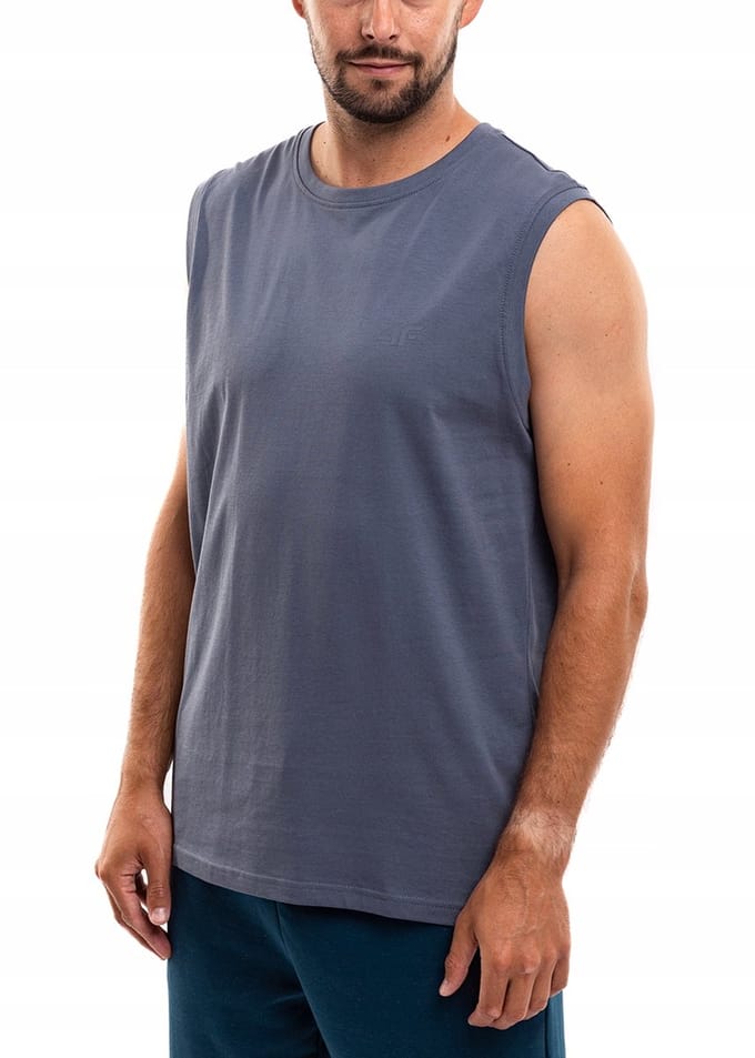 4F T-shirt Heren - Blauw - Katoen - Maat S