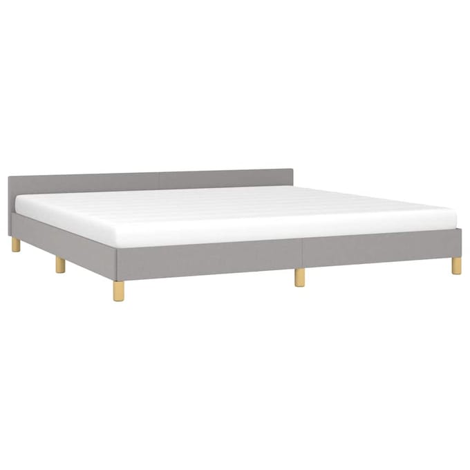 vidaXL - Bedframe - zonder - matras - stof - lichtgrijs - 200x200 - cm