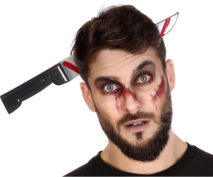 Hoofdband Mes Rood Plastic Halloween Horror