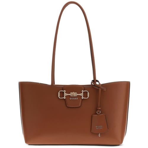 GUESS schoudertas shopper Janie Logo Girlfriend Carryall Cognac bruine