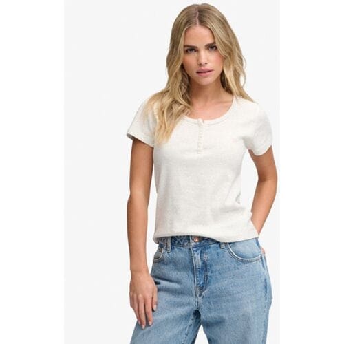Superdry Athletic Essentials T-shirt met Slanke Pasvorm White Grootte: 40