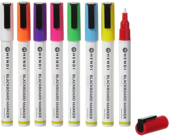 HENDI Krijtstiften – Ronde punt – 3 mm – 8 kleuren