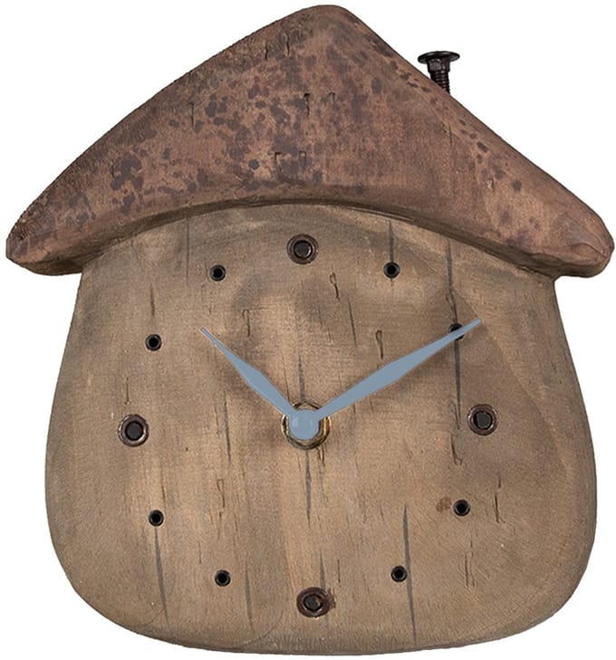 Clayre & Eef Tafelklok 18x5x19 cm Bruin Hout