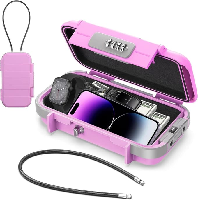RUX® Telefoonkluis - Draagbare Kluis - Focusbox - Roze - 14cm x 24cm x 6cm; 720 g