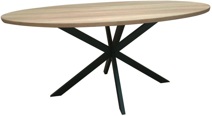 Eettafel ovaal 160x100cm Rato lichtbruin ovale tafel MDF eetkamertafel