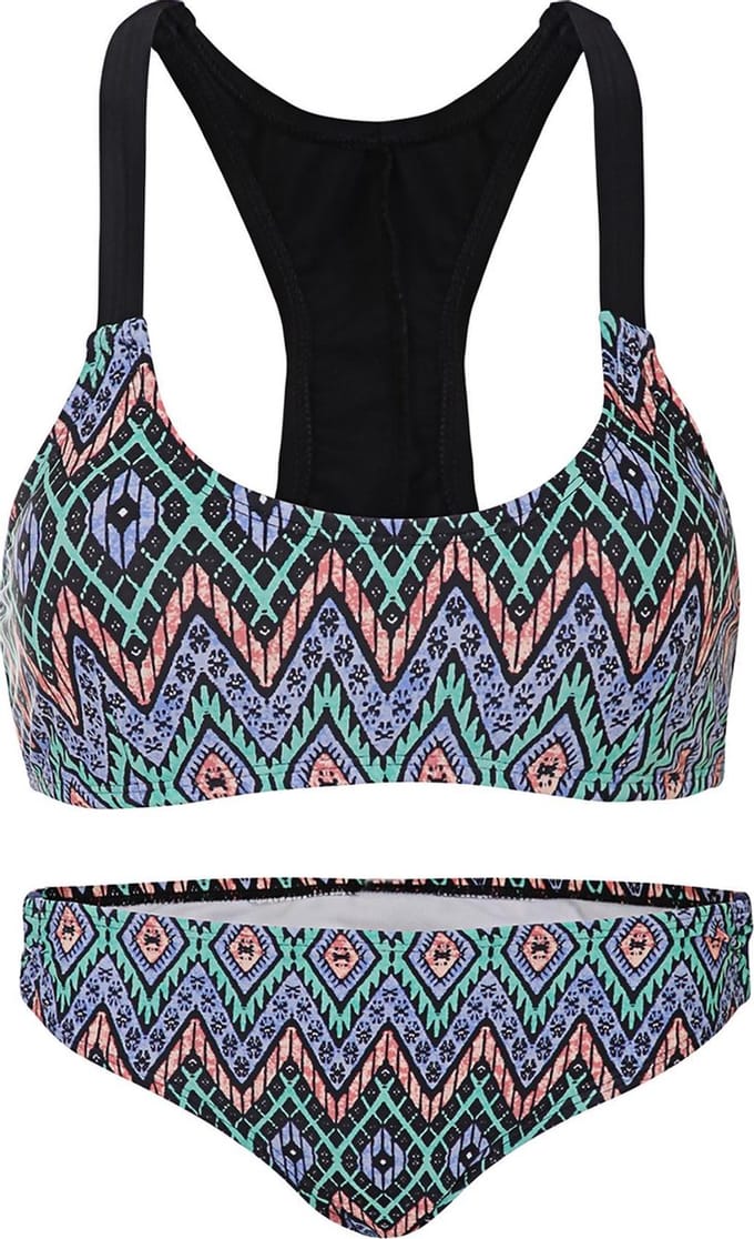 Dames bikini met sluiting een strik detail - Zic zac blue violet - L (Valt klein)