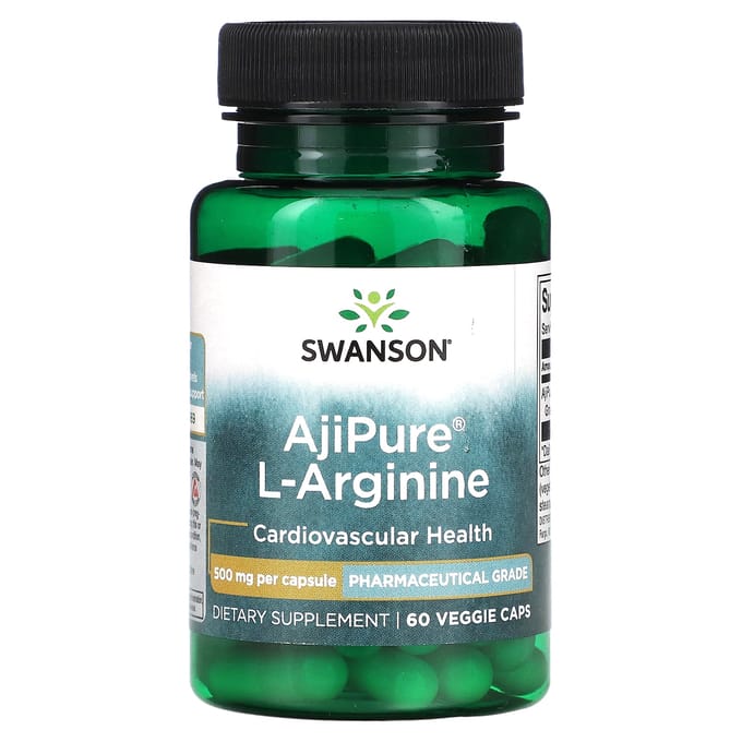 Ajipure L-Arginine, 500 mg, 60 plantaardige capsules