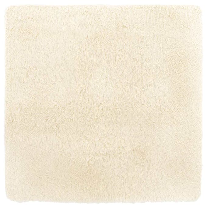 vidaXL - Hoogpolig - vloerkleed - NAVARRA - 240x240 - cm - polyester - crèmekleurig