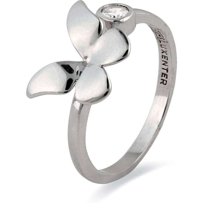 Bague - LUXENTER - Azayn - Argent sterling 925 - Zircone brillante - Finition rhodium Taille unique vert