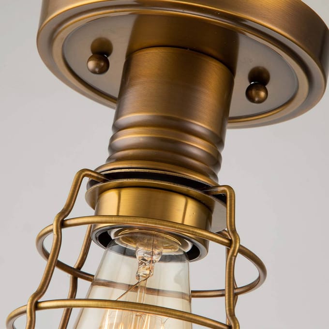 Quoizel LED Plafondlamp Mixon | 1X E27 Max 60W | Dimbaar | Weathered Brass