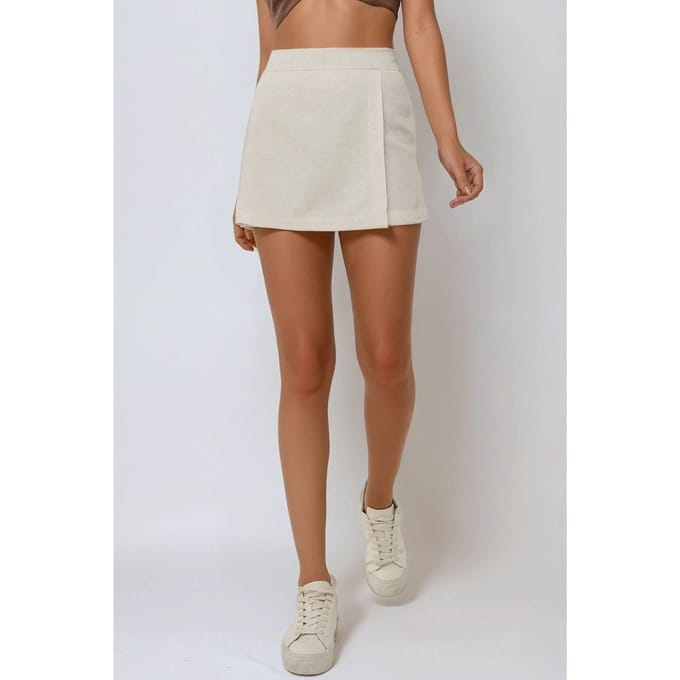 Textuur Linnen Voel Mini Skorts
