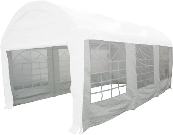 Zijpanelen wit - Paviljoen bekleding - Feestelijke aankleding - Met panorama vensters - 3x6 meter - Wit