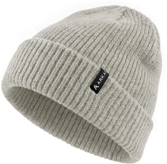 Nordic | Lichtgrijze geribde beanie in vissersstijl