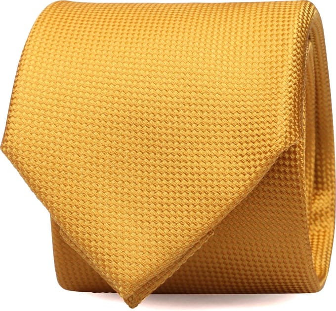 Suitable zijden stropdas Gold - Effen - Heren das - Breedte: 7 cm -