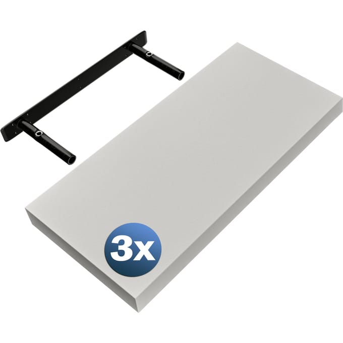 Wandplank Zwevend 3 Stuks Wit MDF 50x23x3,8cm
