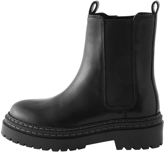 Next - Meisjes - Leren Chelsea-laarzen met blokhak - Zwart
