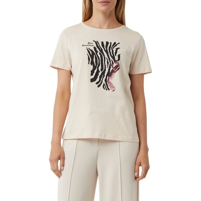 Comma T-shirts Beige Größe: 40 | Ausgestellte Hosen Outlet | Damen | Braun