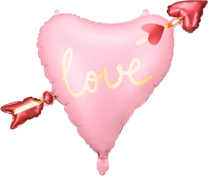 Partydeco - Folieballon Hart met pijl 66 x 48 cm