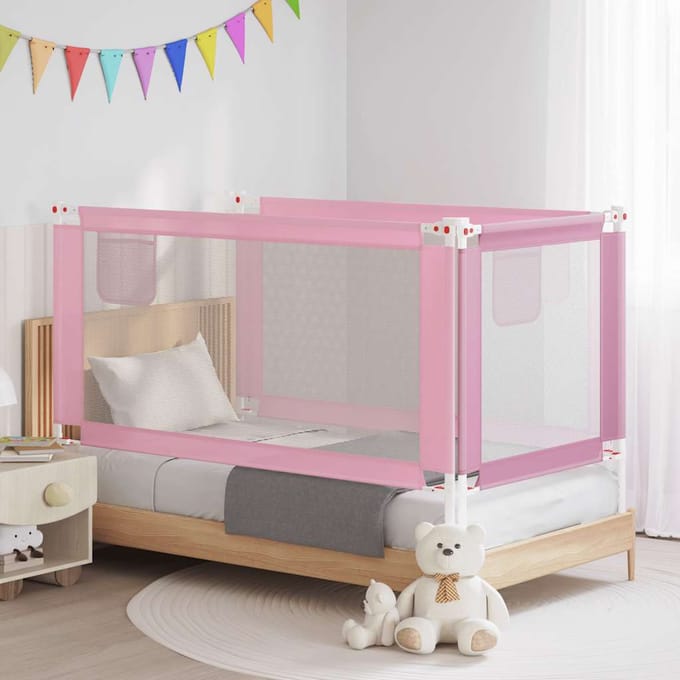 vidaXL Bedhekje peuter 160x25 cm stof roze