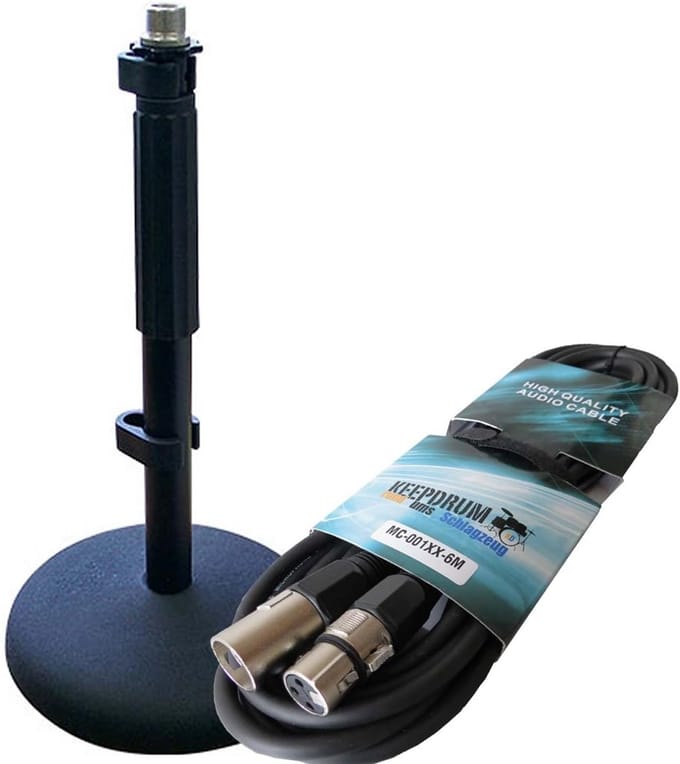 Tafelstatief - Microfoonhouder - Opnemen Geluid - Elegante Gietijzeren Basis - Uitschuifbaar 40cm - Zwart