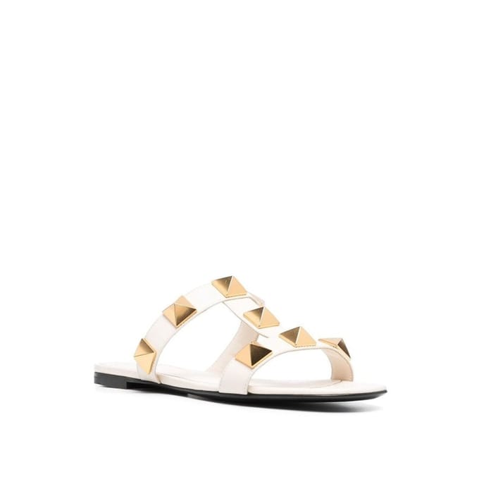 Valentino Garavani Romeinse Stud leren platte sandalen