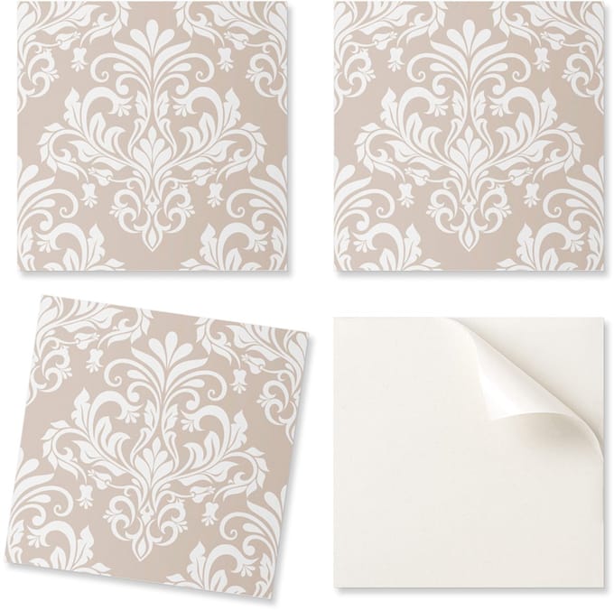 Set vinyl wandtegels met elegant plantenpatroon, 20x20x20 cm