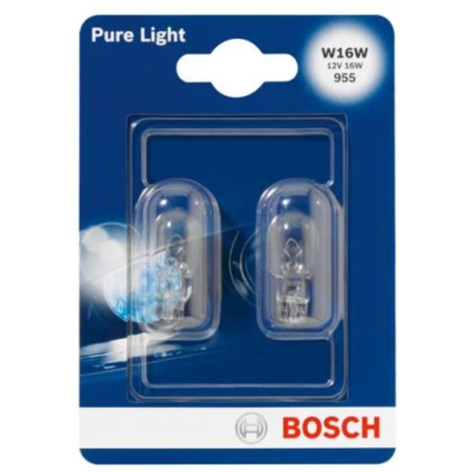 P27/7w lamp BOSCH W16W Pure Light 12V/16W, 2 Stuk