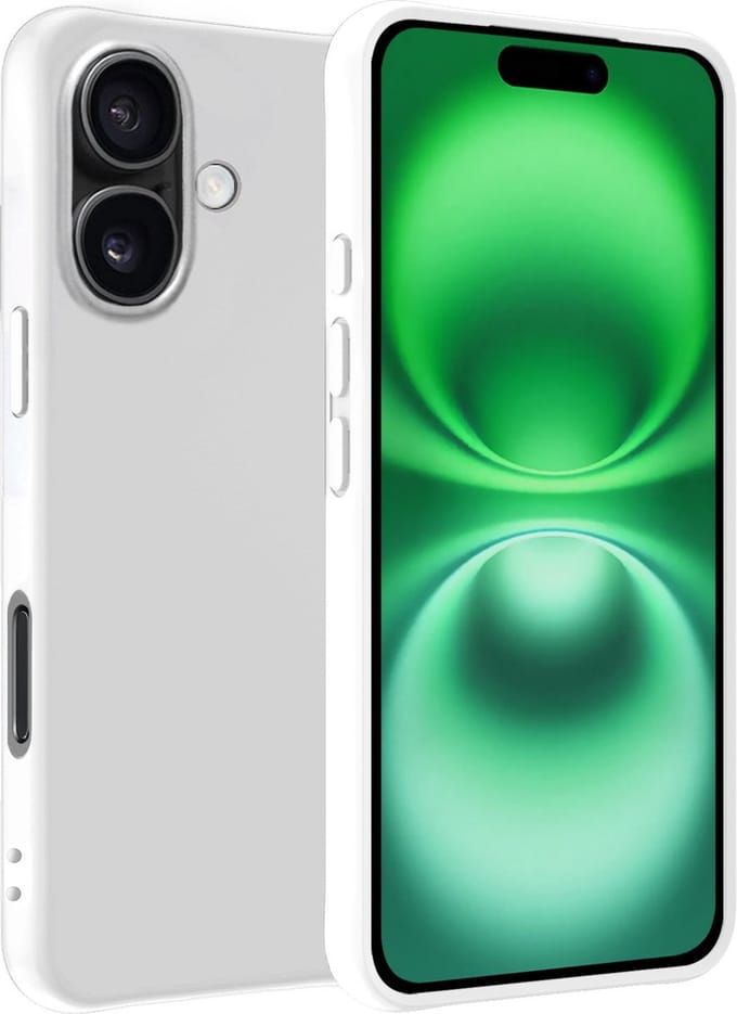 Hoesje Geschikt voor Apple iPhone 16 - Sterk & Shockproof - Hoes Cover - Siliconen Case - Wit