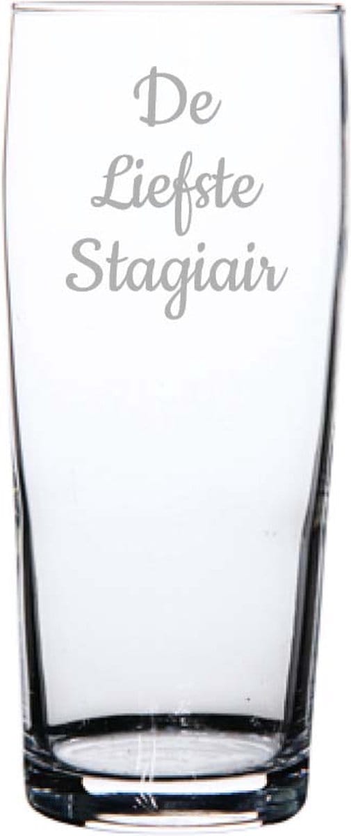 Gegraveerde bierfluitje 19cl De Liefste Stagiair