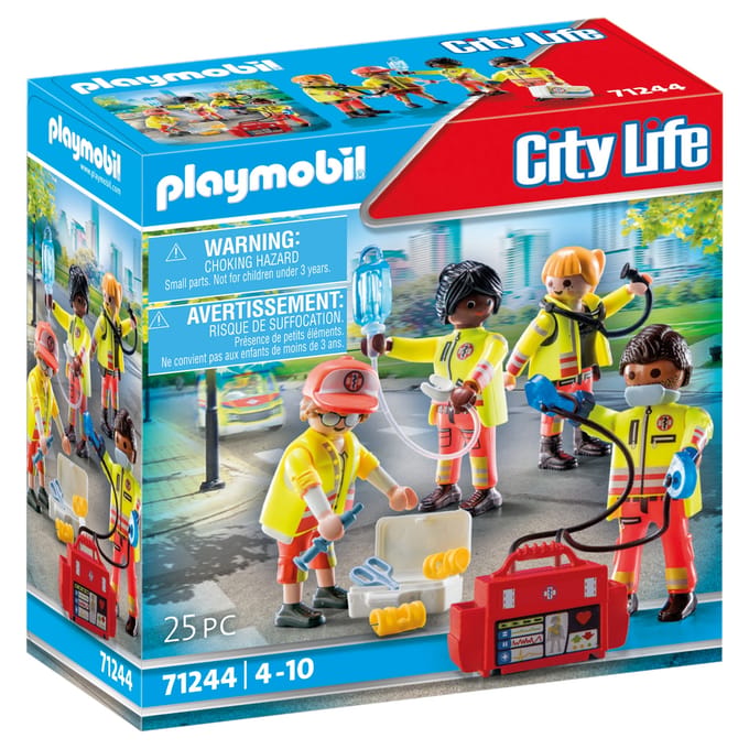 Bouwspellen voor het eerstehulpteam Playmobil