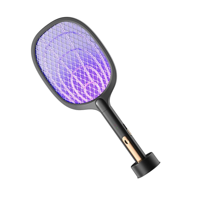 2-in-1 Elektrische Vliegenvanger USB Oplaadbaar Efficiënt Draagbare Vliegenvanger Lamp voor Huisveiligheid wit