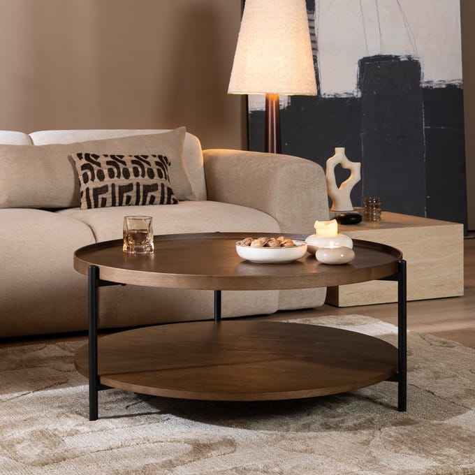 Bronx71® Salontafel Rio Ø90 cm rustiek eiken - Salontafel rond