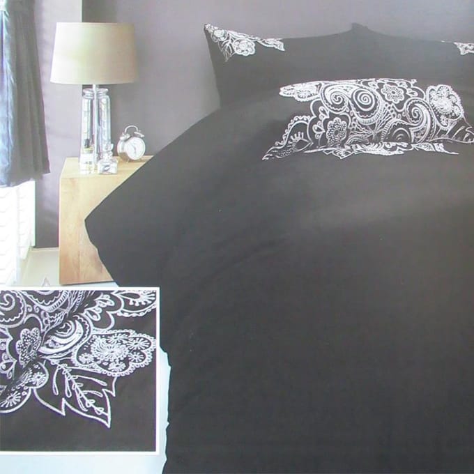 Beddinghouse Poseidon Dekbedovertrek - Eenpersoons - 140x200/220 cm - Black