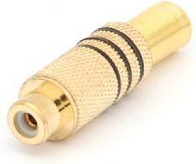 Vrouwelijke Rca Plug - Verguld - Zwart