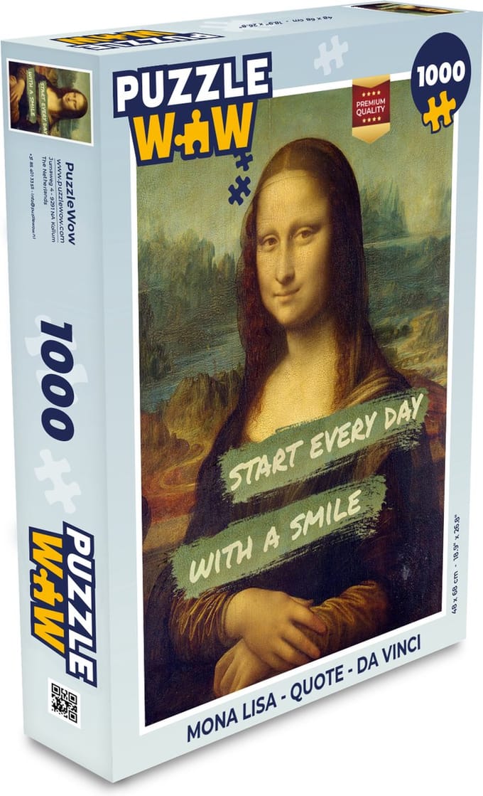 Puzzel Mona Lisa - Quote - Da Vinci - Legpuzzel - Puzzel 1000 stukjes volwassenen