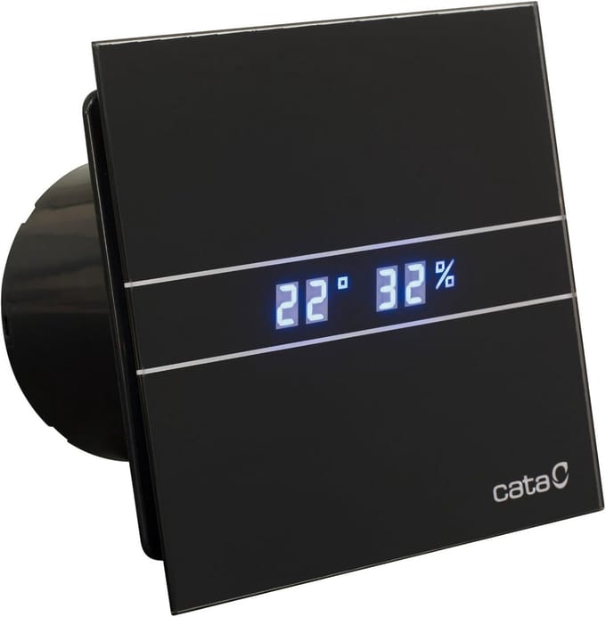 Badkamerwisser met Hygrometer en Timer - Vochtigheidssensor - 8W - Zwart