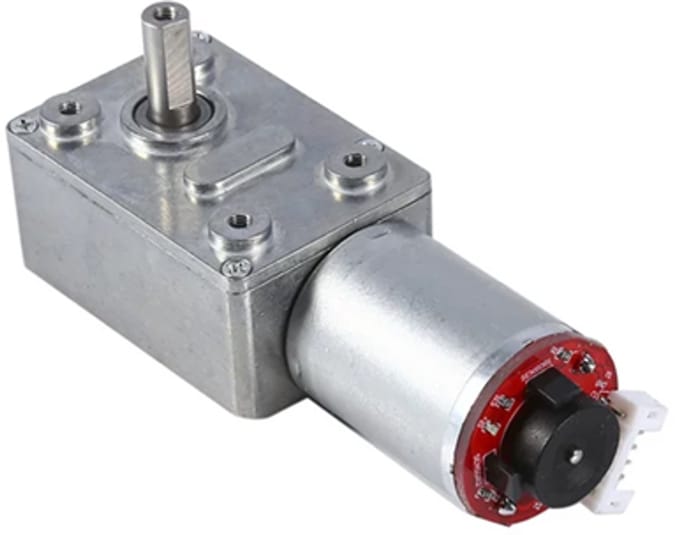 JGY-370 Wormwielmotor 6V – 18 RPM – Zelfborgend – Met Hall Encoder (2-Fase)