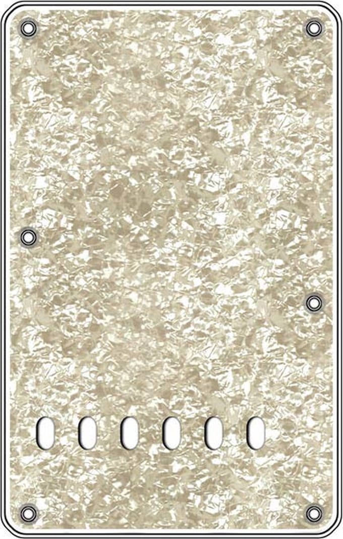 Boston BPL413-PW back plate, string spacing 11,2mm, 4 ply, standard Stallion, 86x138mm, lefthanded, pearl white